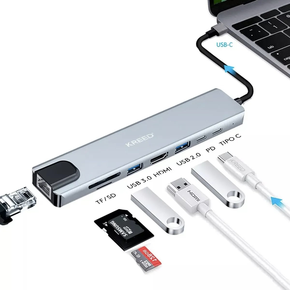 💻Adaptador 8 en 1 🔗 📲